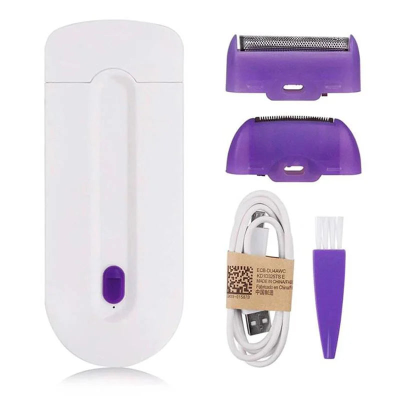 2 IN 1 USB Rechargeable Portable Epilator Rotary Shaver Body Face Leg Bikini Depilator Women Hair Remover Tool